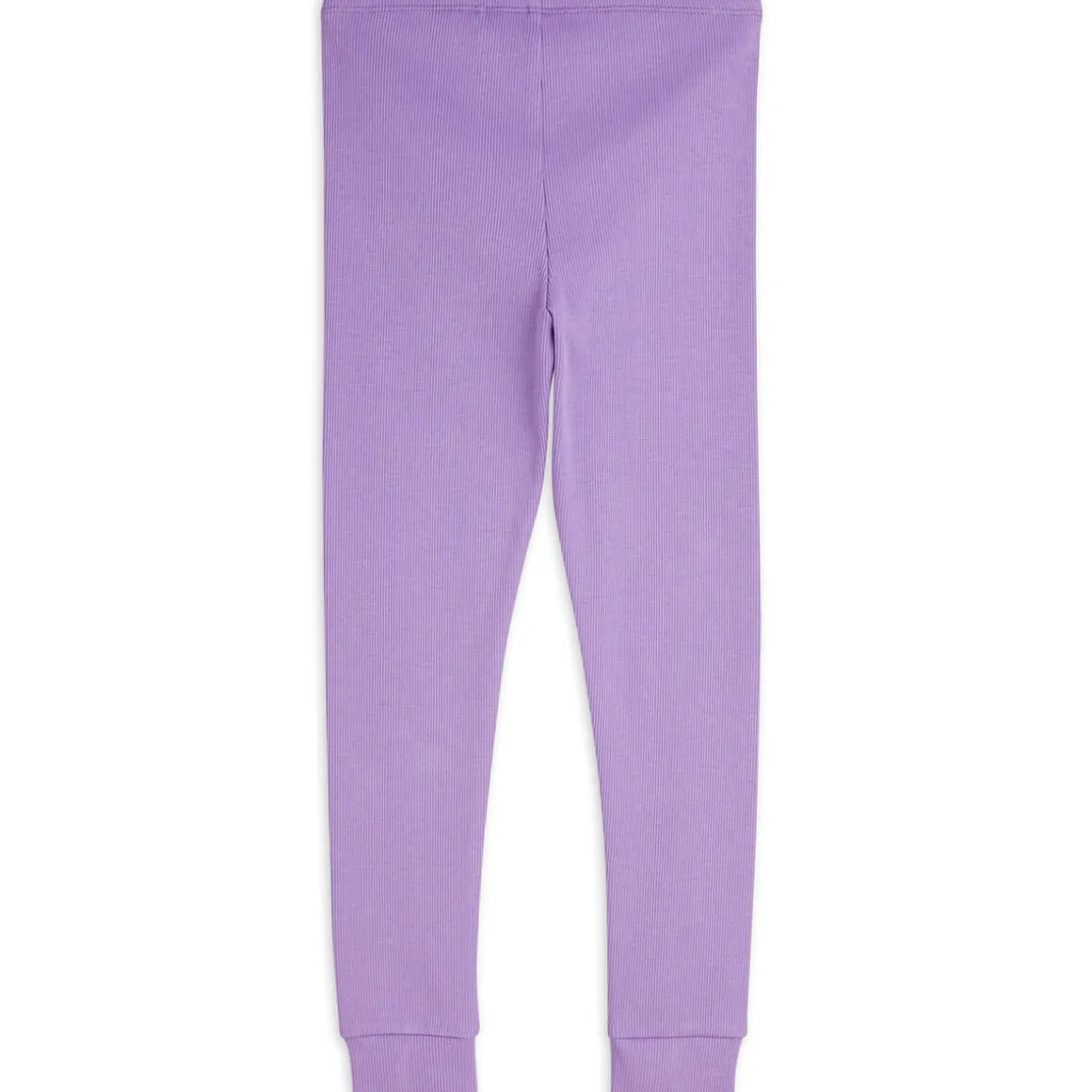 Solid Rib Leggings in Purple by Mini Rodini