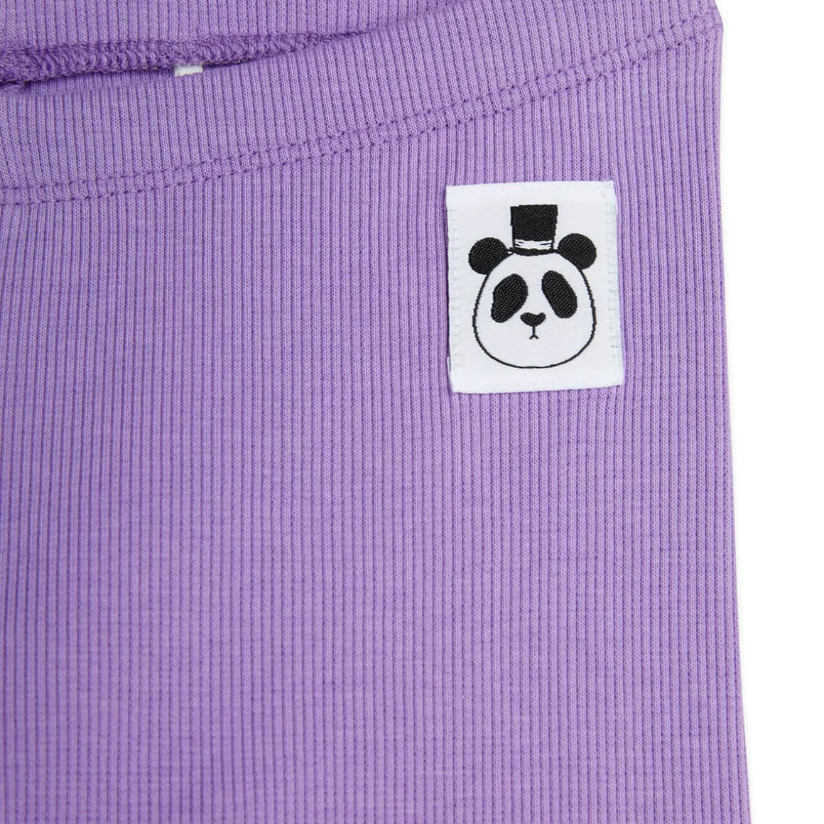Solid Rib Leggings in Purple by Mini Rodini