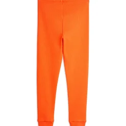 Solid Rib Leggings in Red by Mini Rodini