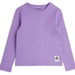 Solid Rib Long Sleeve T Shirt in Purple by Mini Rodini