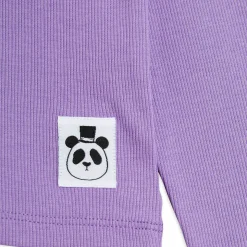 Solid Rib Long Sleeve T Shirt in Purple by Mini Rodini