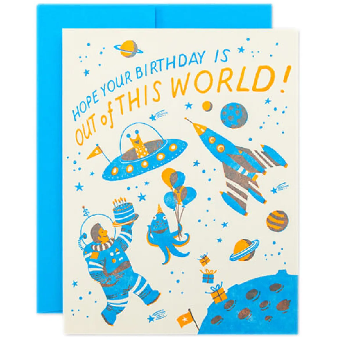 Space Birthday Greetings Card by Hello! Lucky