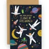 Space Birthday Greetings Card by Mifkins