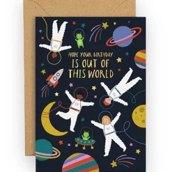 Space Birthday Greetings Card by Mifkins