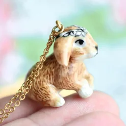 Spring Bunny Ceramic Pendant by Camp Hollow