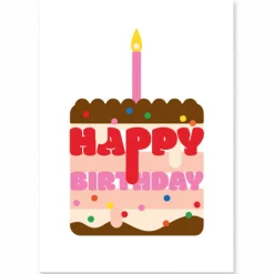 Sprinkle Birthday Cake Greetings Card by Dicky Bird