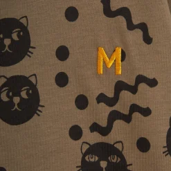 Squiggly Cats Long Sleeve T Shirt in Brown by Mini Rodini