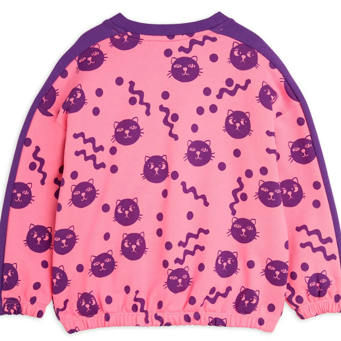 Squiggly Cats Sweatshirt in Pink by Mini Rodini