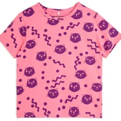 Squiggly Cats T Shirt in Pink by Mini Rodini