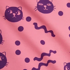 Squiggly Cats T Shirt in Pink by Mini Rodini
