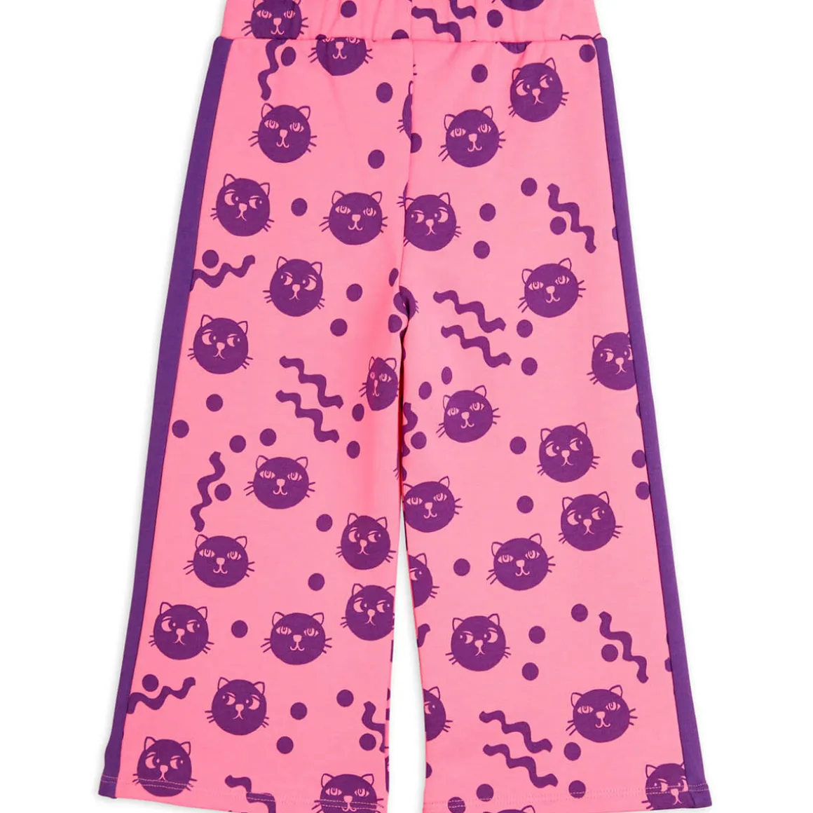Squiggly Cat Sweatpants in Pink by Mini Rodini