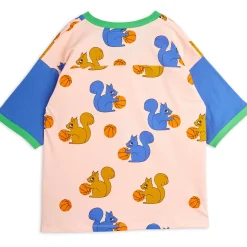 Squirrels Loose Fit T-shirt in Pink by Mini Rodini - Last One In Stock - 80/86 (9-18 Months)