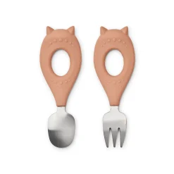 Stanley Baby Cutlery in Cat / Tuscany Rose by Liewood
