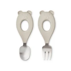 Stanley Baby Cutlery in Mr Bear / Sandy by Liewood
