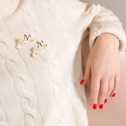 Stork Enamel Pin Badge in White by Coucou Suzette