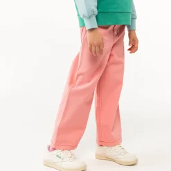 Straight Contrast Jeans in Peach by Tinycottons