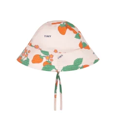 Strawberries Bucket Hat in Pastel Pink by Tinycottons