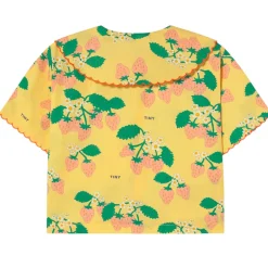 Strawberries Shirt in Mellow Yellow by Tinycottons
