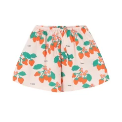 Strawberries Skirt in Pastel Pink by Tinycottons