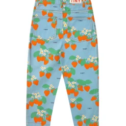 Strawberries Straight Jeans in Denim Blue by Tinycottons