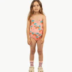 Strawberries Swimsuit in Dark Pink by Tinycottons