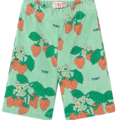 Strawberries Terry Baby Pants in Washed Emerald by Tinycottons