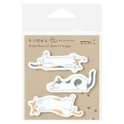 Stretching Cat Sticky Notes by Midori