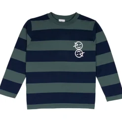 Stripe Base Layer in Soft Green / Rich Navy by Wynken