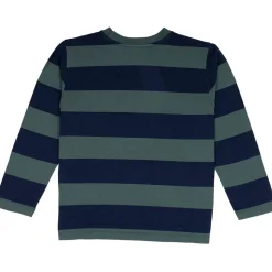 Stripe Base Layer in Soft Green / Rich Navy by Wynken