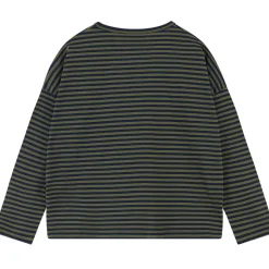 Striped Long Sleeve Tee in Khaki / Navy by The Tiny Big Sister