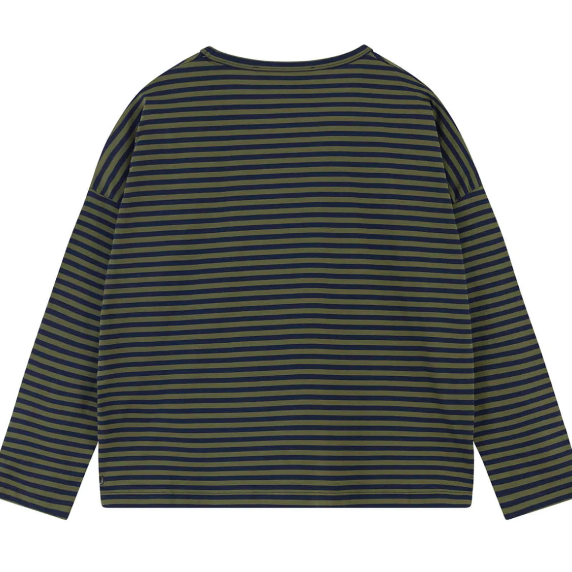 Striped Long Sleeve Tee in Khaki / Navy by The Tiny Big Sister