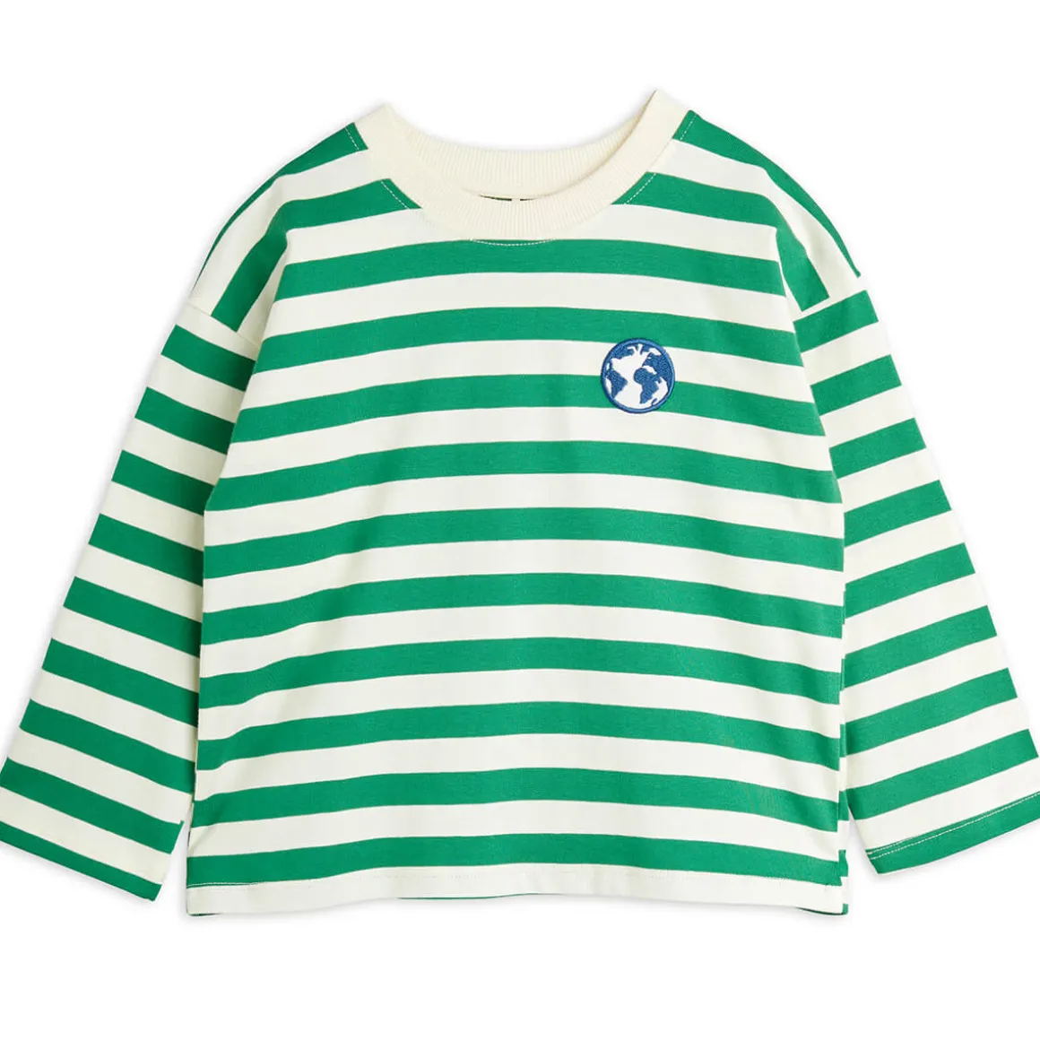 Stripe Long Sleeve T-Shirt in Green by Mini Rodini
