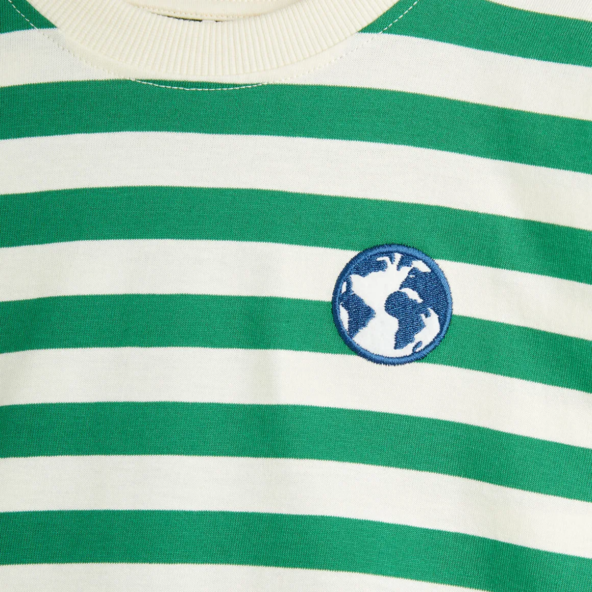 Stripe Long Sleeve T-Shirt in Green by Mini Rodini