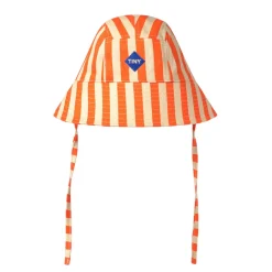 Stripes Bucket Hat in Vanilla/Summer Red by Tinycottons