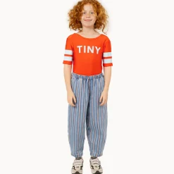Stripes Multicolour Pants in Blue Denim by Tinycottons