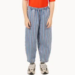Stripes Multicolour Pants in Blue Denim by Tinycottons