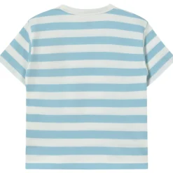 Stripes Tee in Dusty Blue/Off White by Tinycottons