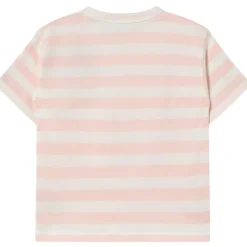 Stripes Tee in Pastel Pink/Off White by Tinycottons