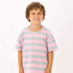 Stripes Tee in Pink and Grey by Tinycottons