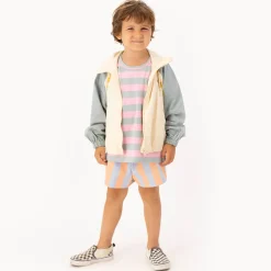 Stripes Tee in Pink and Grey by Tinycottons