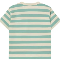 Stripes Tee in Washed Emerald/Light Cream by Tinycottons