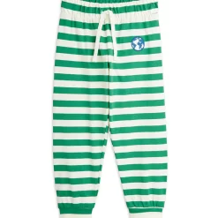 Stripe Trousers in Green by Mini Rodini