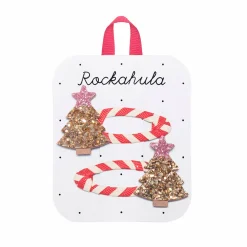 Stripy Christmas Tree Hair Clips by Rockahula