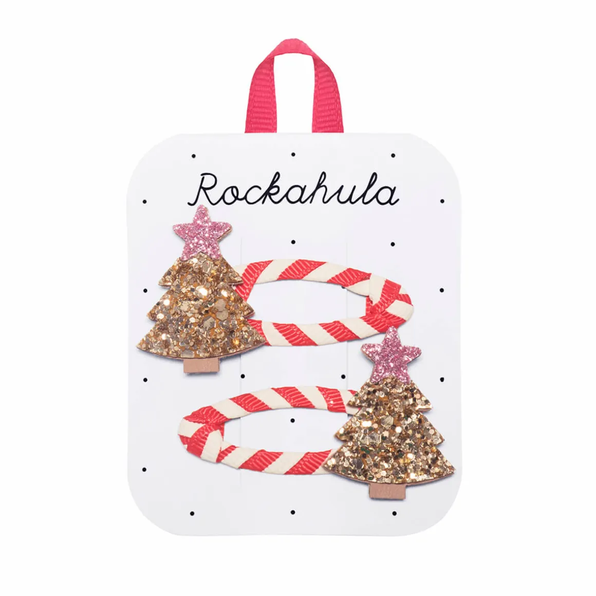 Stripy Christmas Tree Hair Clips by Rockahula