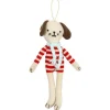 Stripy Dog Christmas Tree Decoration by Meri Meri