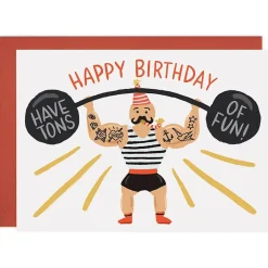 Strong Man Greetings Card by LoveLight Paper