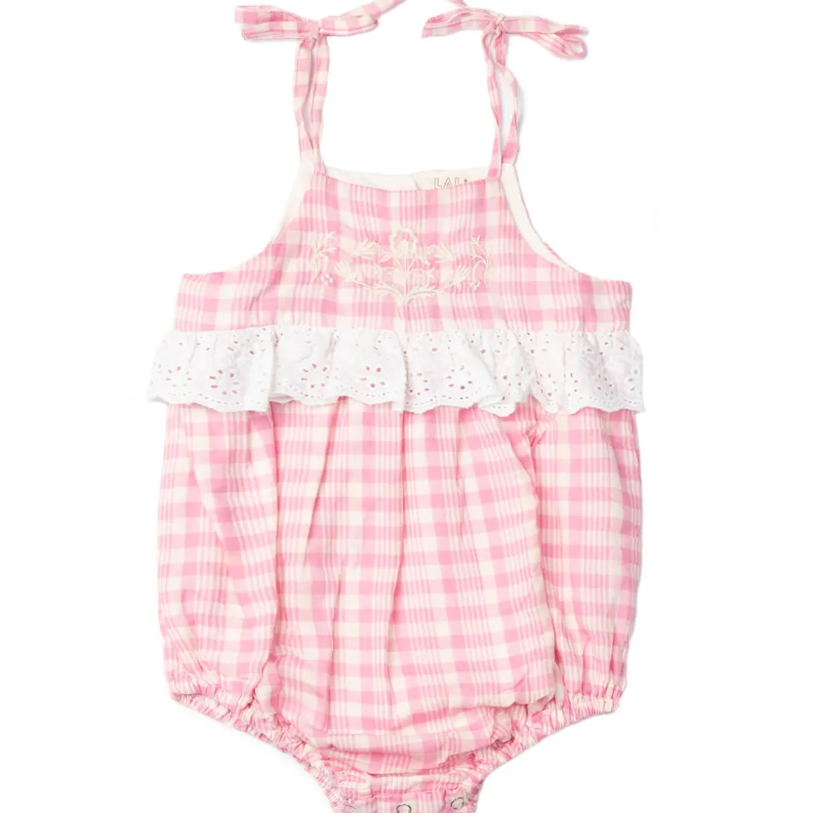Summer Flora Romper in Pink Picnic Plaid by Lali - Last Ones In Stock - 12-24 Months