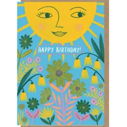 Sun And Flowers Birthday Greetings Card by Bonbi Forest for Earlybird Designs