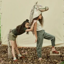 Sundae Tee in Horse Print Morel by Soor Ploom - Last Ones In Stock - 10-12 Years