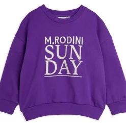 Sunday Embroidered Sweatshirt in Purple by Mini Rodini